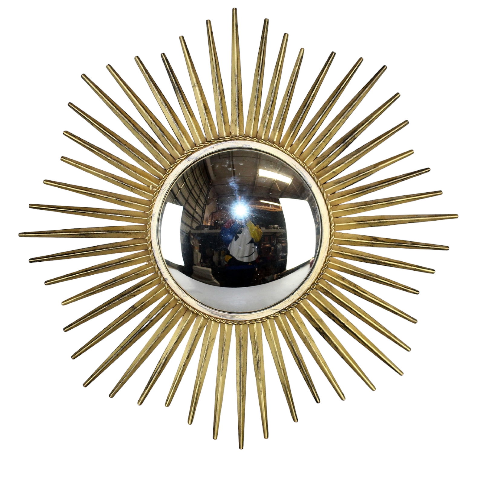 Sunburst mirror in metal with brass finish (1 of 7)
