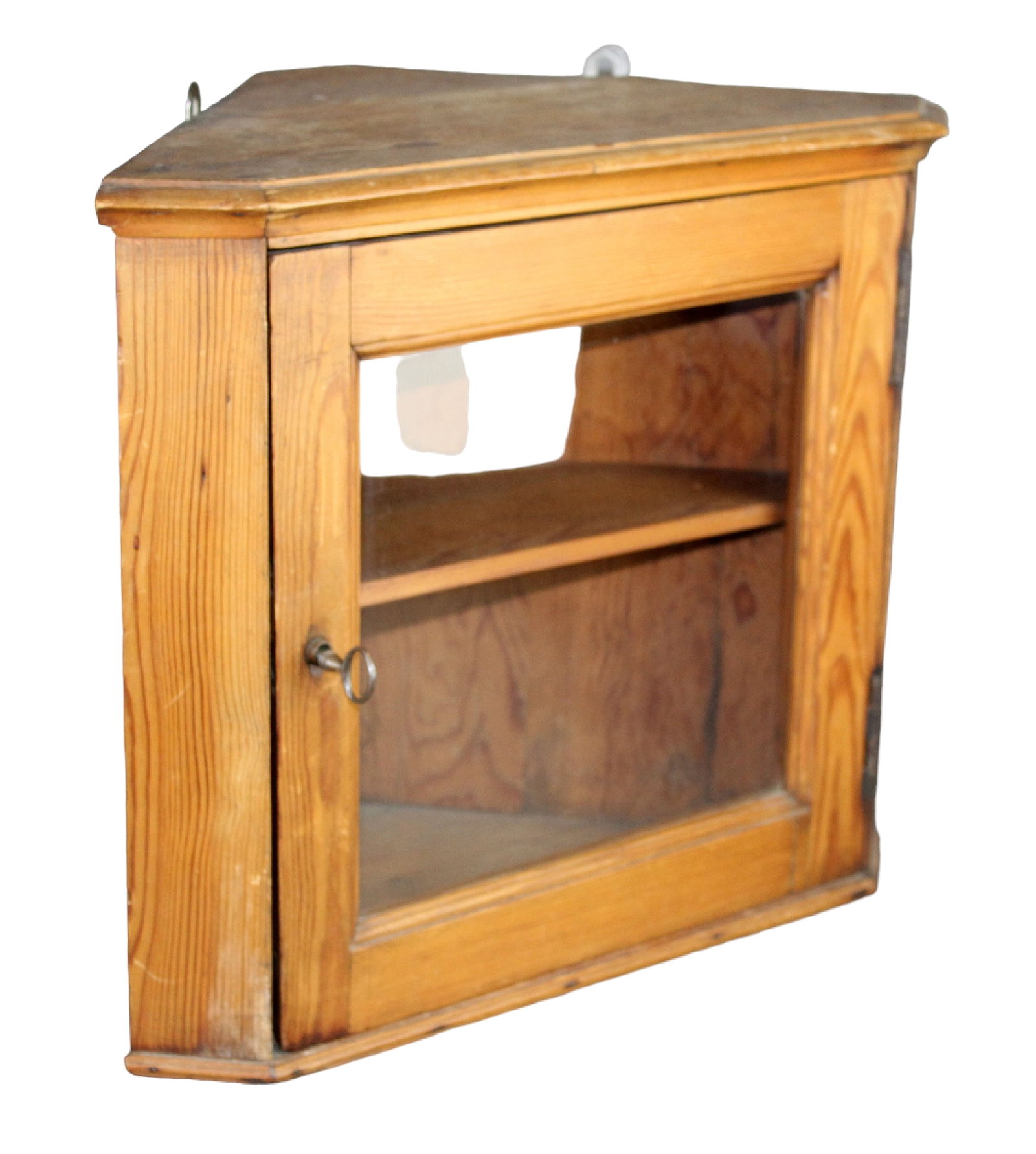 French primitive pine corner wall shelf (1 of 8)