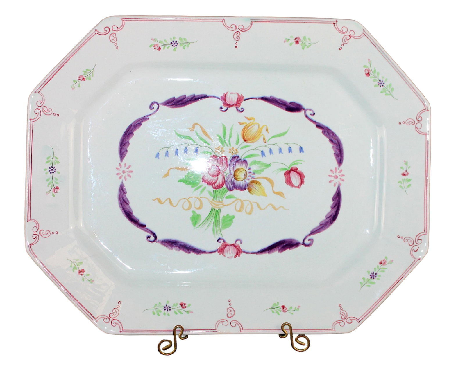 Large English hand painted platter Adams Calyx Ware (1 of 10)