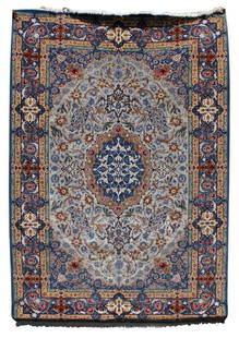 Persian silk Isfahan rug signed Hassan Dardashti: Fine wool and silk 10'2" x 6'8"