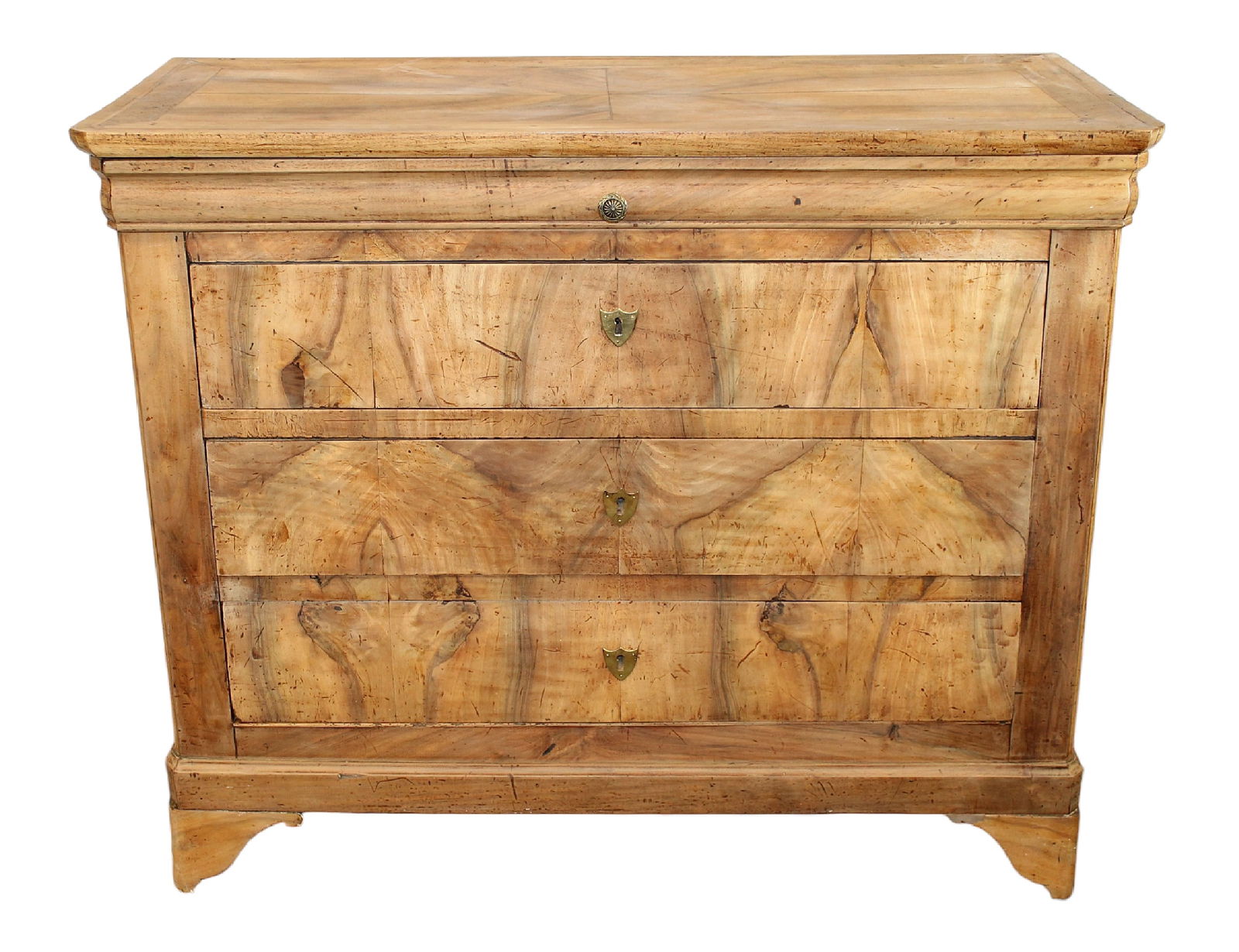 French Louis Philippe burled walnut commode (1 of 9)