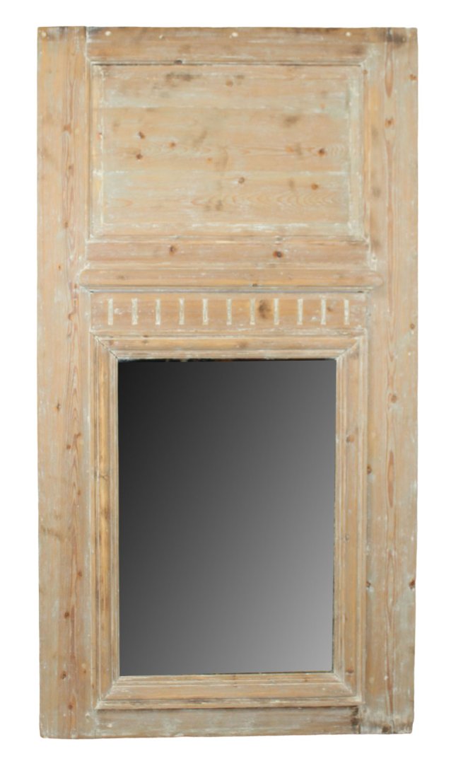 French Directoire stripped pine trumeau mirror (1 of 6)