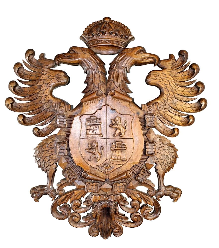 Spanish Toledo King Charles I coat of arms with 2 headed eagle (1 of 8)
