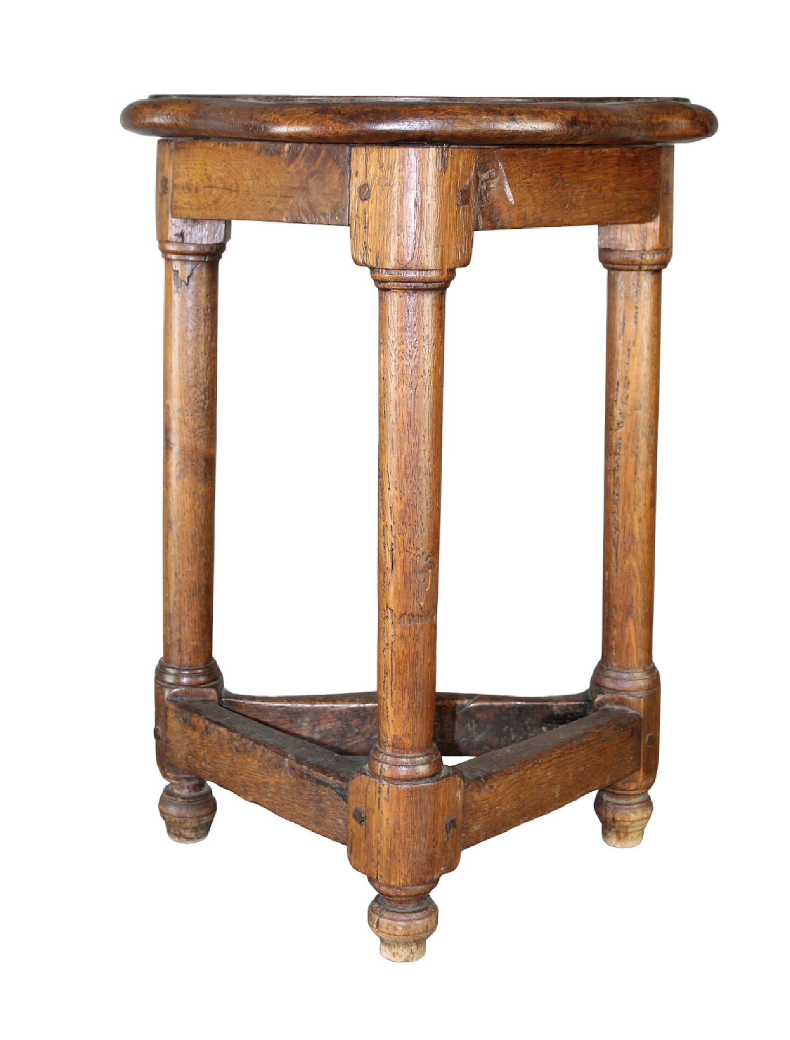 Antique French cantor's stool in oak (1 of 8)