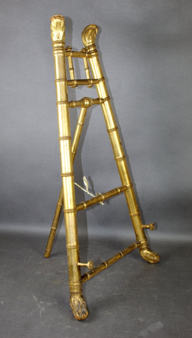 French gilded faux bamboo table top painting easel (1 of 9)