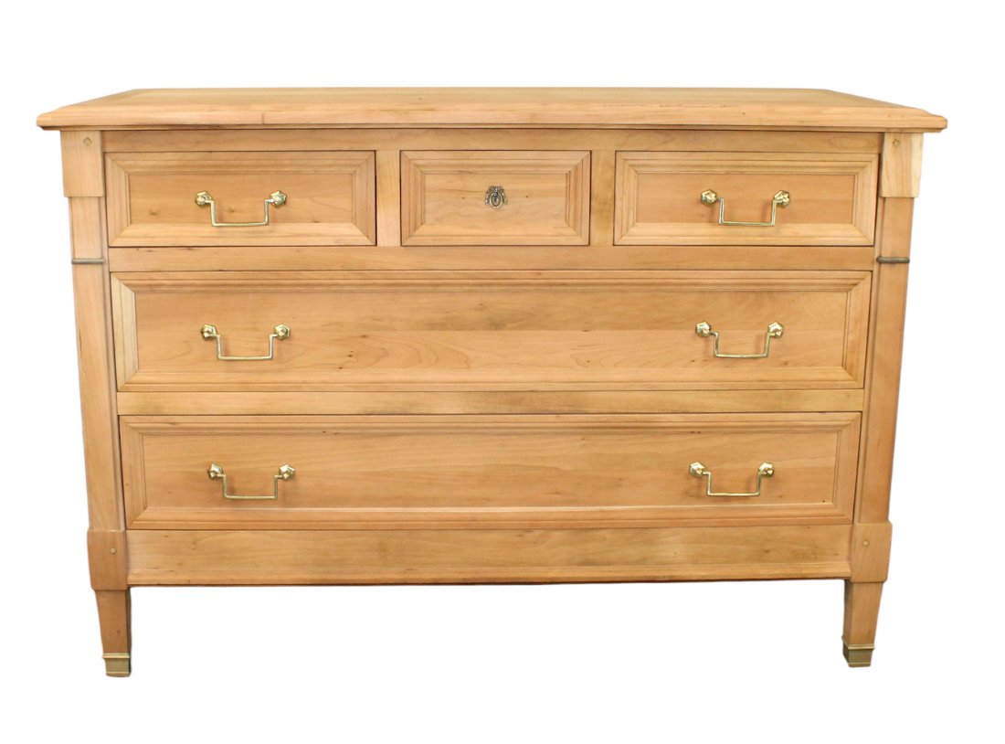 French Grange Louis XVI style 3 over 2 drawer commode in bleached walnut (1 of 10)