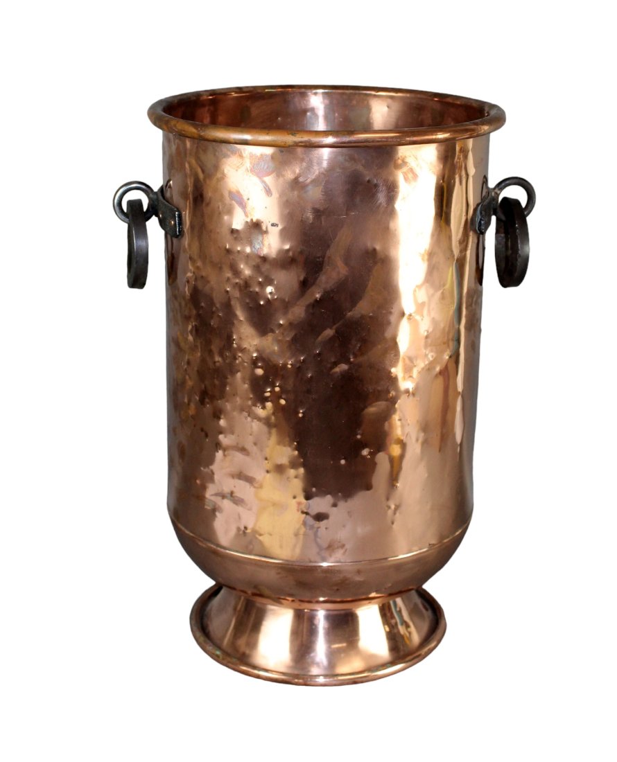 French copper umbrella stand with iron ring handles (1 of 9)