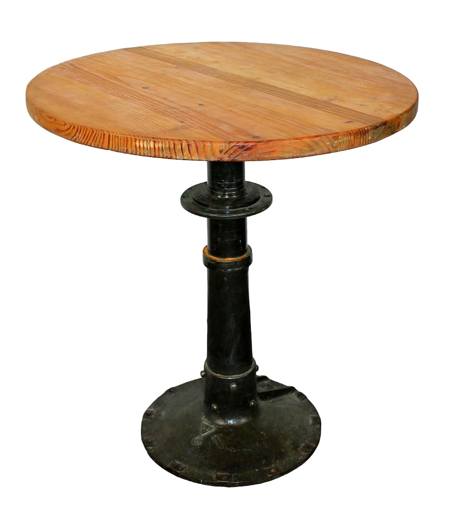 French canal boat cafe table on cast iron pedestal base (1 of 11)