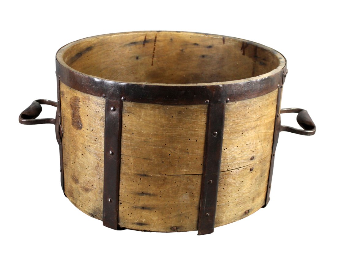 French grain measure bucket with iron bands (1 of 9)
