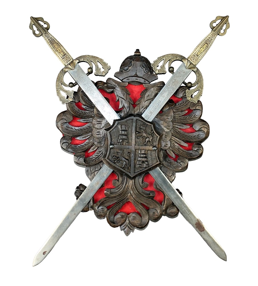 Spanish double eagle crest w/ crossed swords (1 of 8)