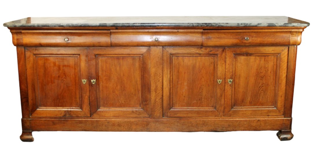 French Louis Philippe 4 door enfilade in walnut with marble top (1 of 12)