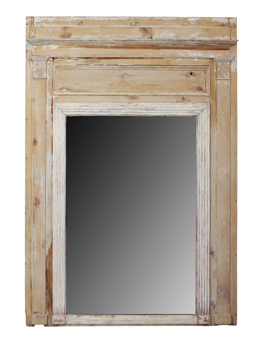 French Directoire stripped pine trumeau mirror (1 of 9)