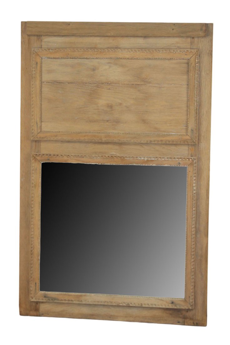 French Directoire trumeau mirror in natural oak (1 of 8)