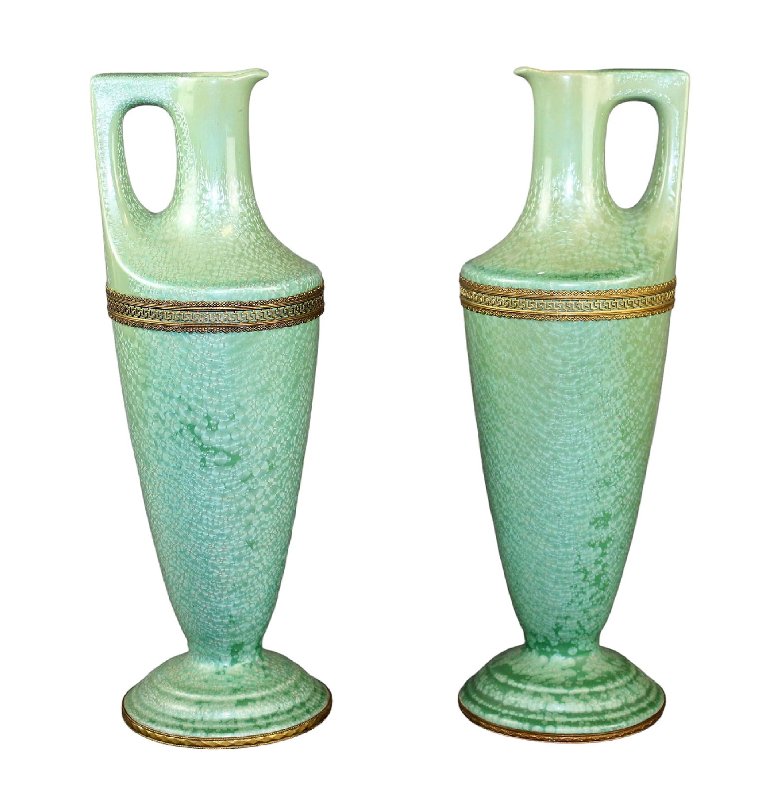 Pair of French Sarreguemines Art Pottery ewers (1 of 7)