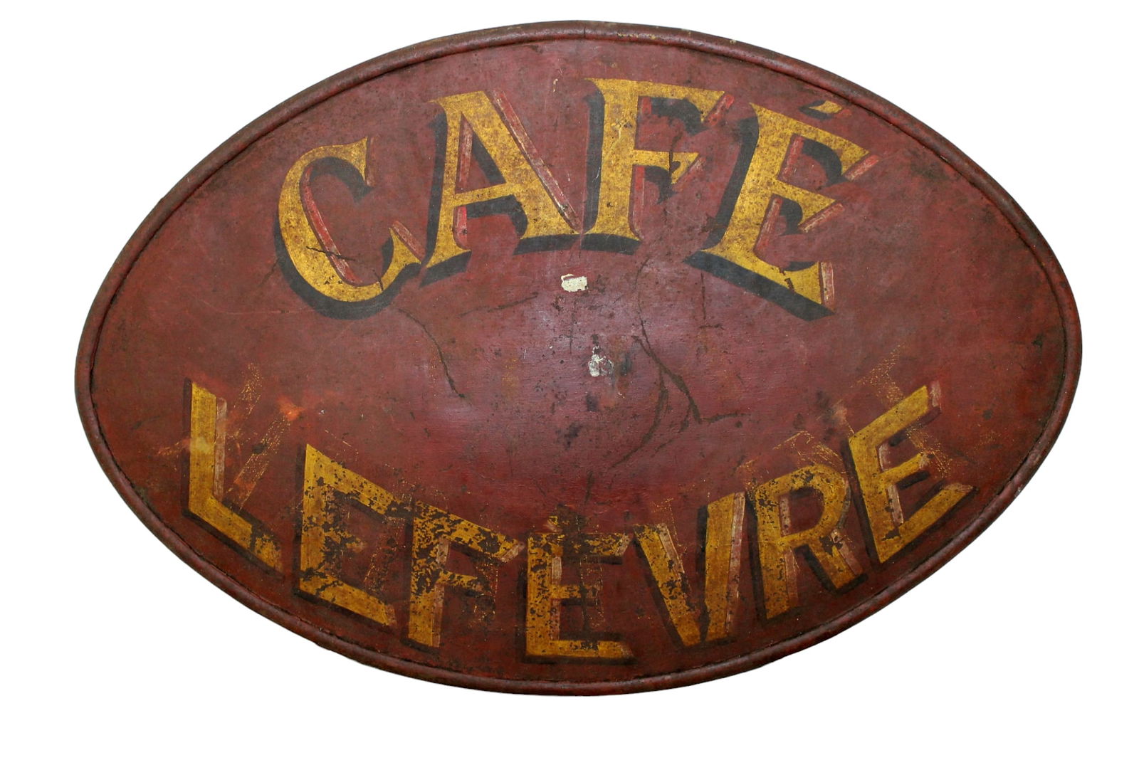 French painted iron Café LeFevre sign (1 of 6)