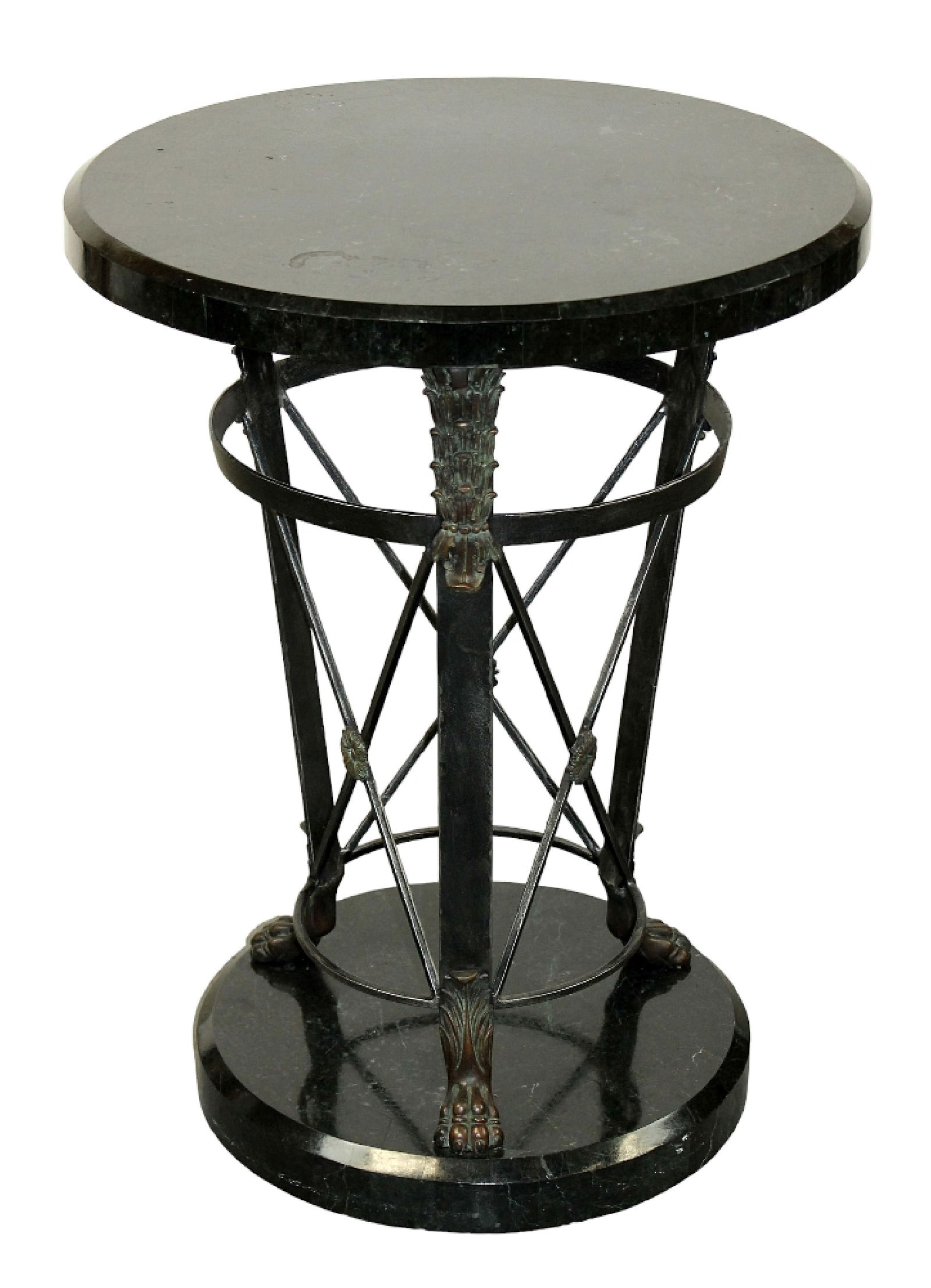 Maitland Smith neo-classical style side table with tessellated marble (1 of 6)