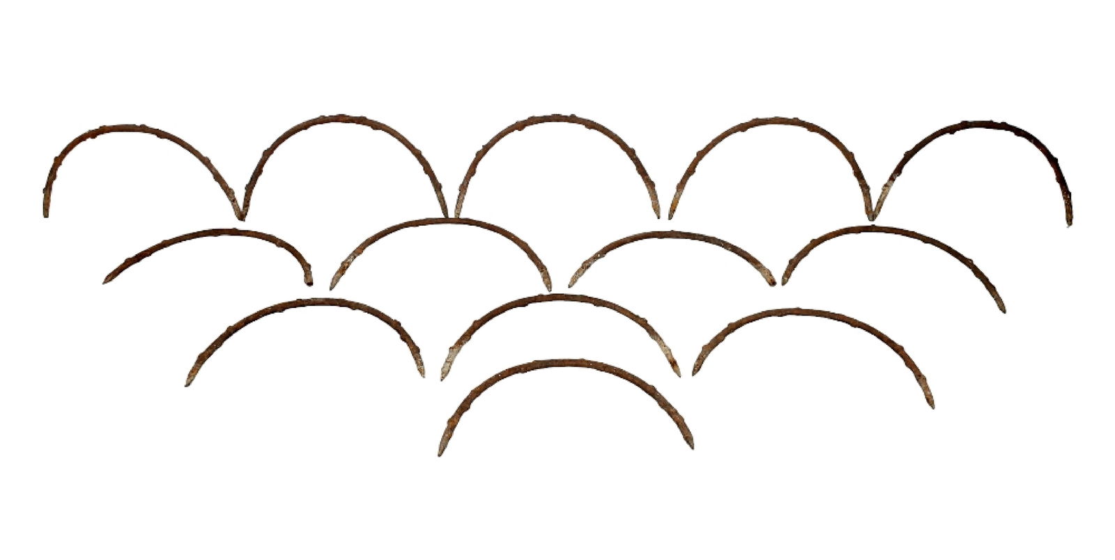 Lot of 13 English cast iron naturalistic garden path edging (1 of 8)