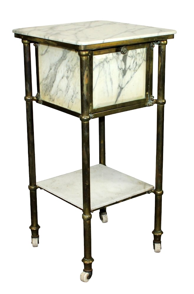 French mid century brass & marble night stand (1 of 9)