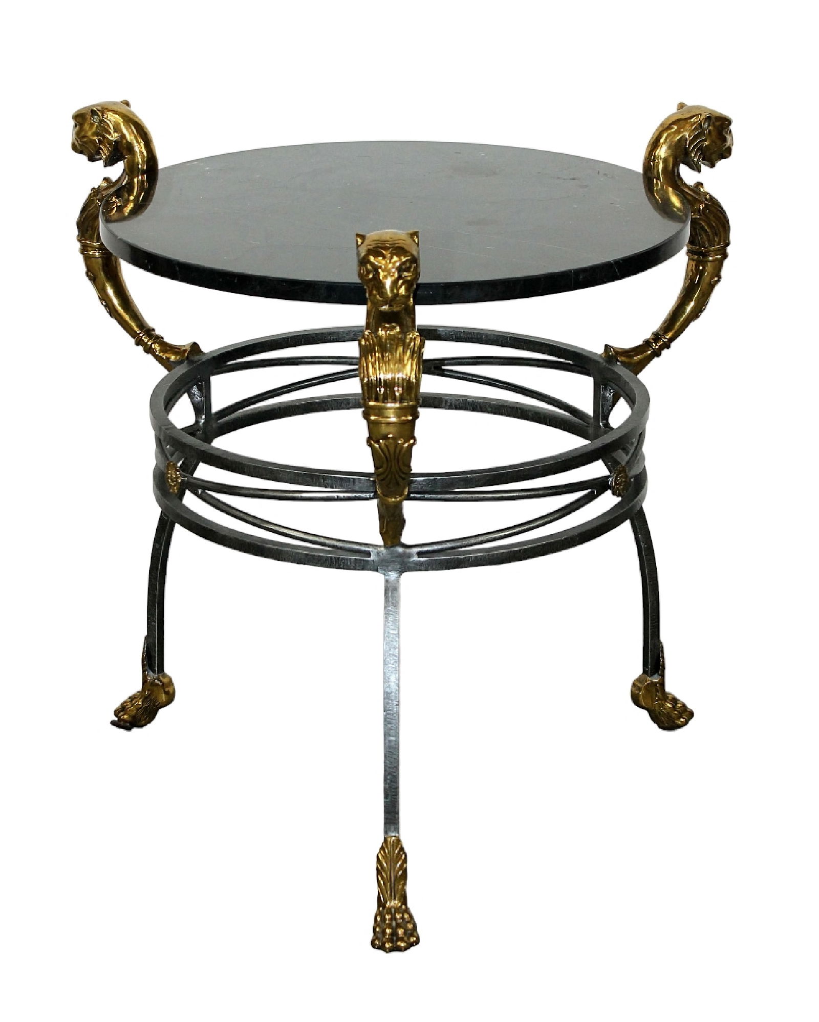Maitland Smith marble top side table with bronze griffins (1 of 9)