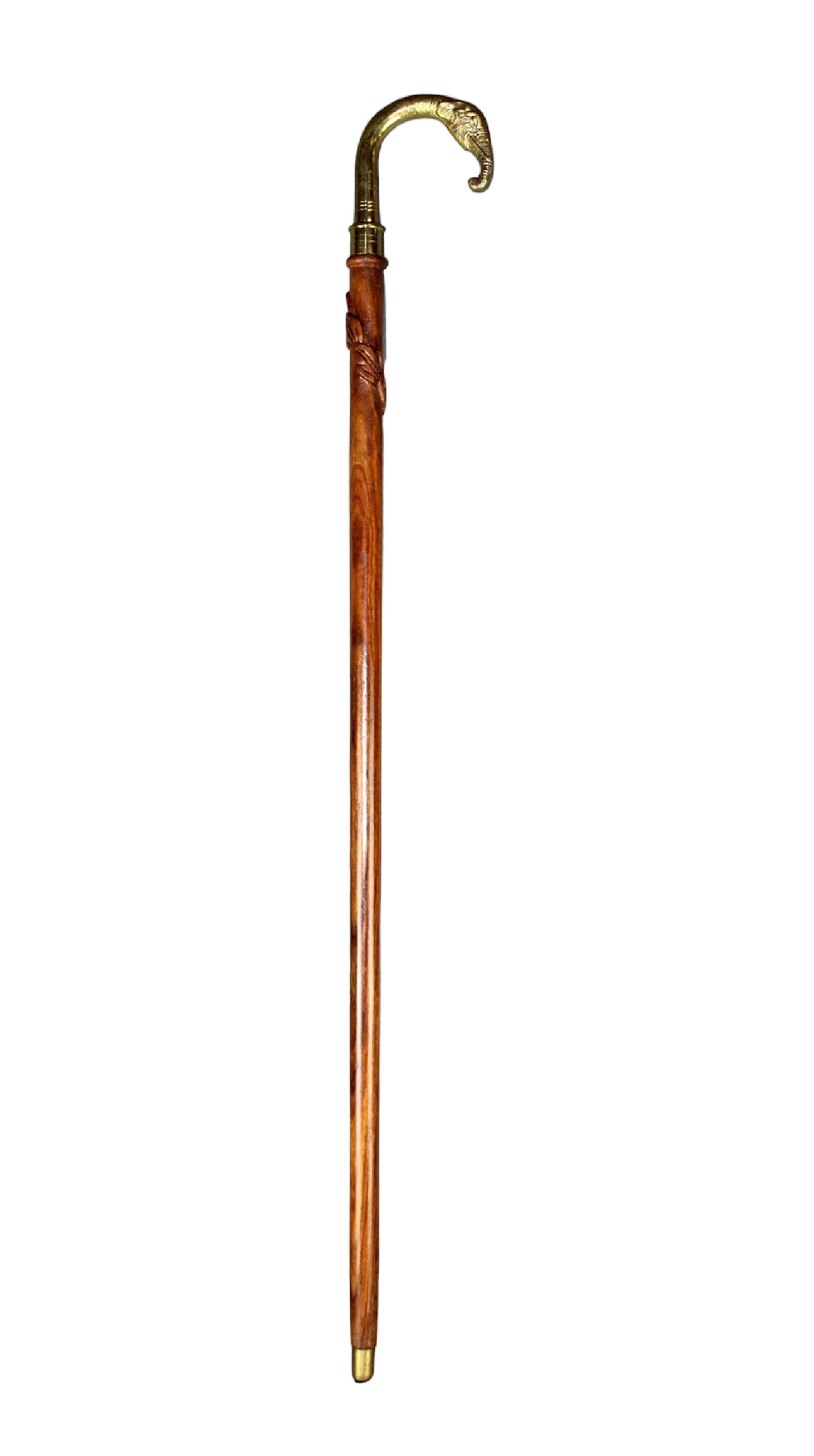 Carved cane with elephant handle (1 of 8)