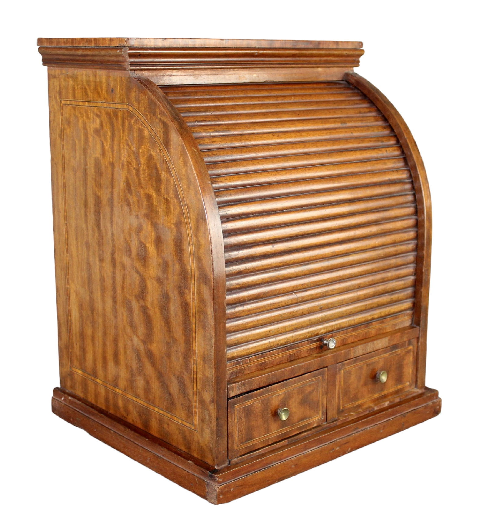 French desk top cylinder front file cabinet with tambour door (1 of 10)