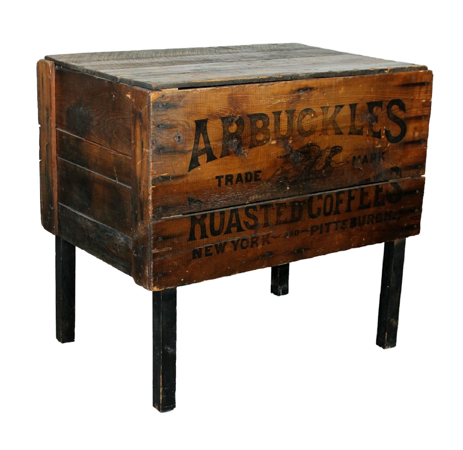 Arbuckles roasted coffees crate mounted as side table (1 of 8)