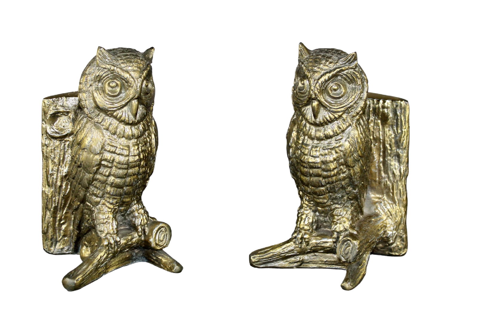 Pair of Hampton VA cast metal owl bookends (1 of 7)