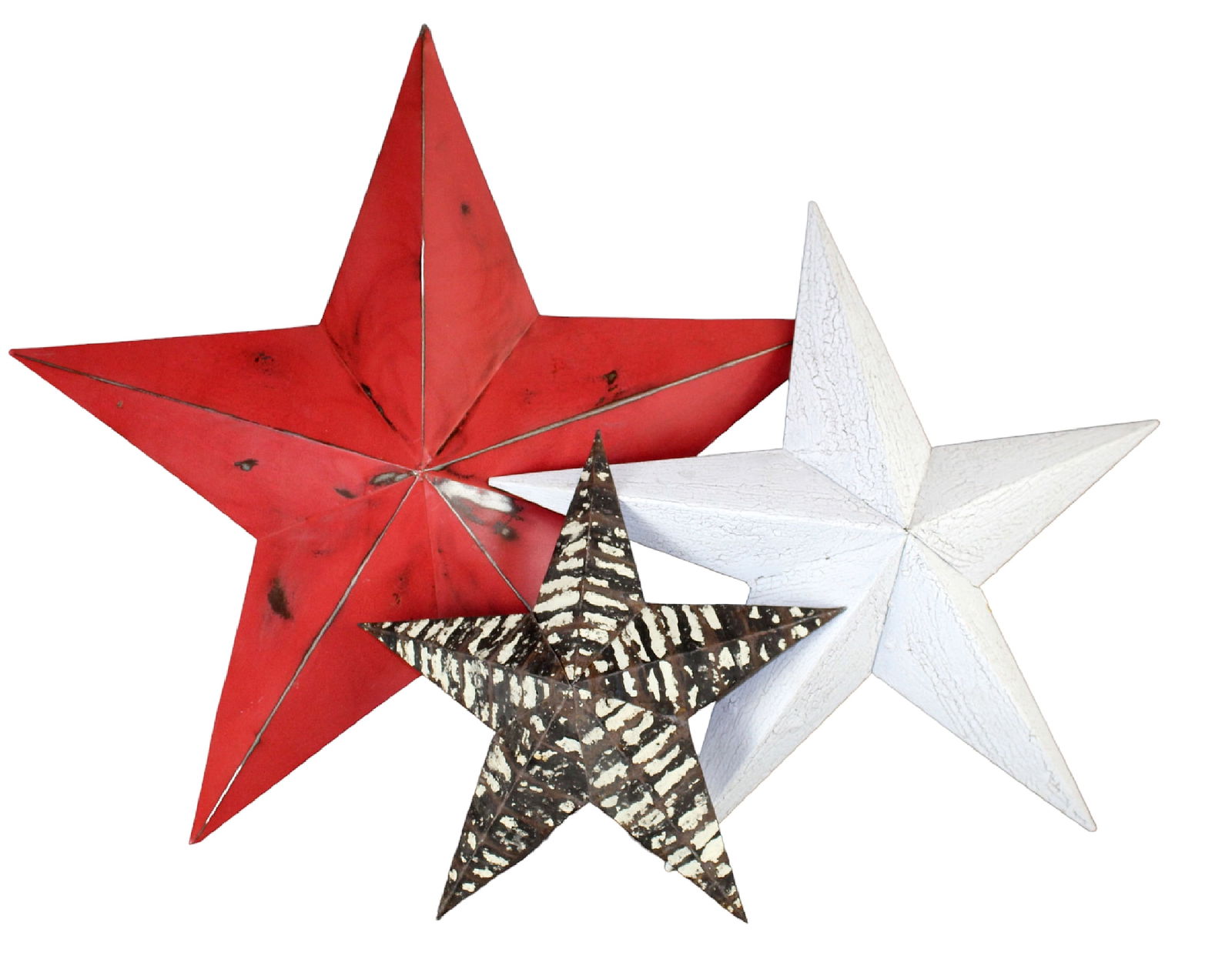 Lot of 3 painted metal barn stars (1 of 8)