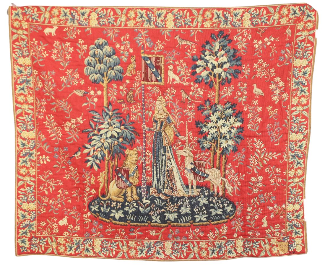French Point des Meurins machine woven tapestry after La Dame et La Licorne (1 of 11)