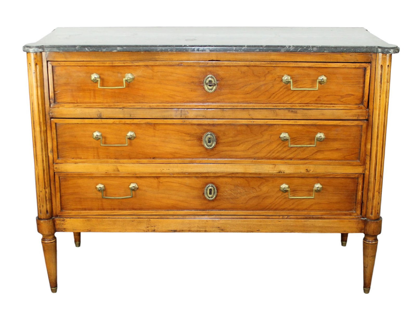 French Louis XVI 3-drawer commode with marble top (1 of 11)