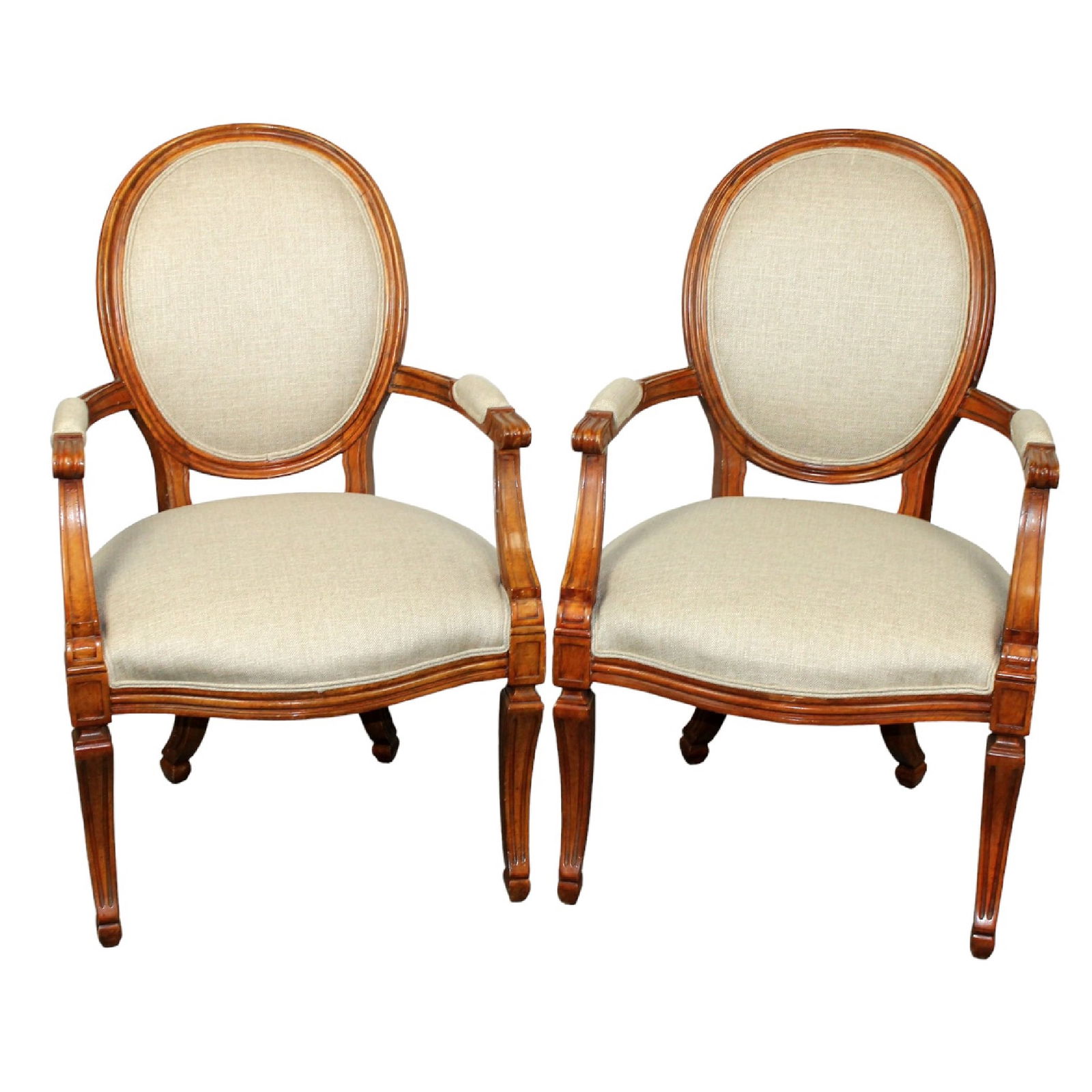 Pair of Rose Tarlow Regency style balloon back mahogany armchairs (1 of 8)