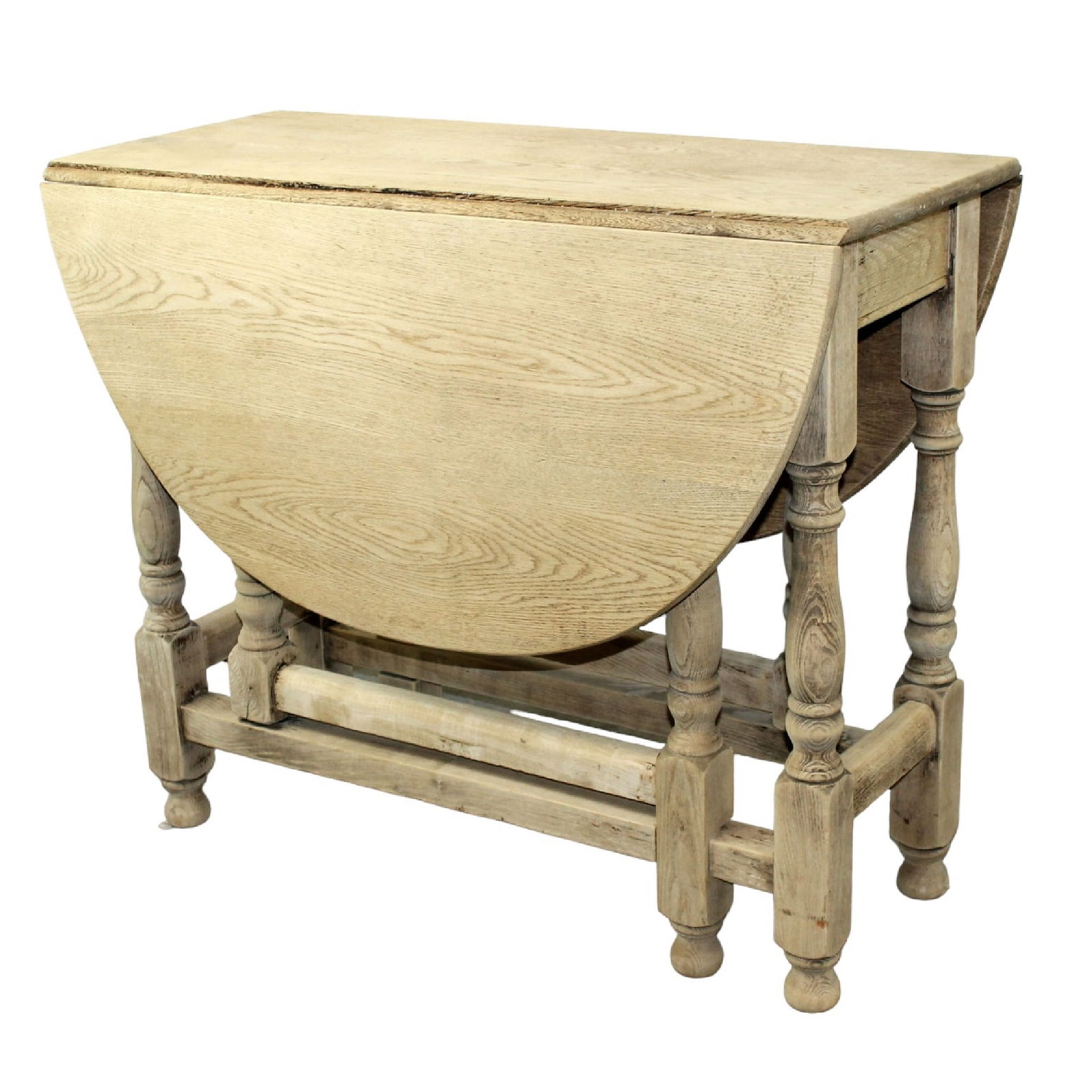 English bleached oak dropside gateleg table (1 of 9)
