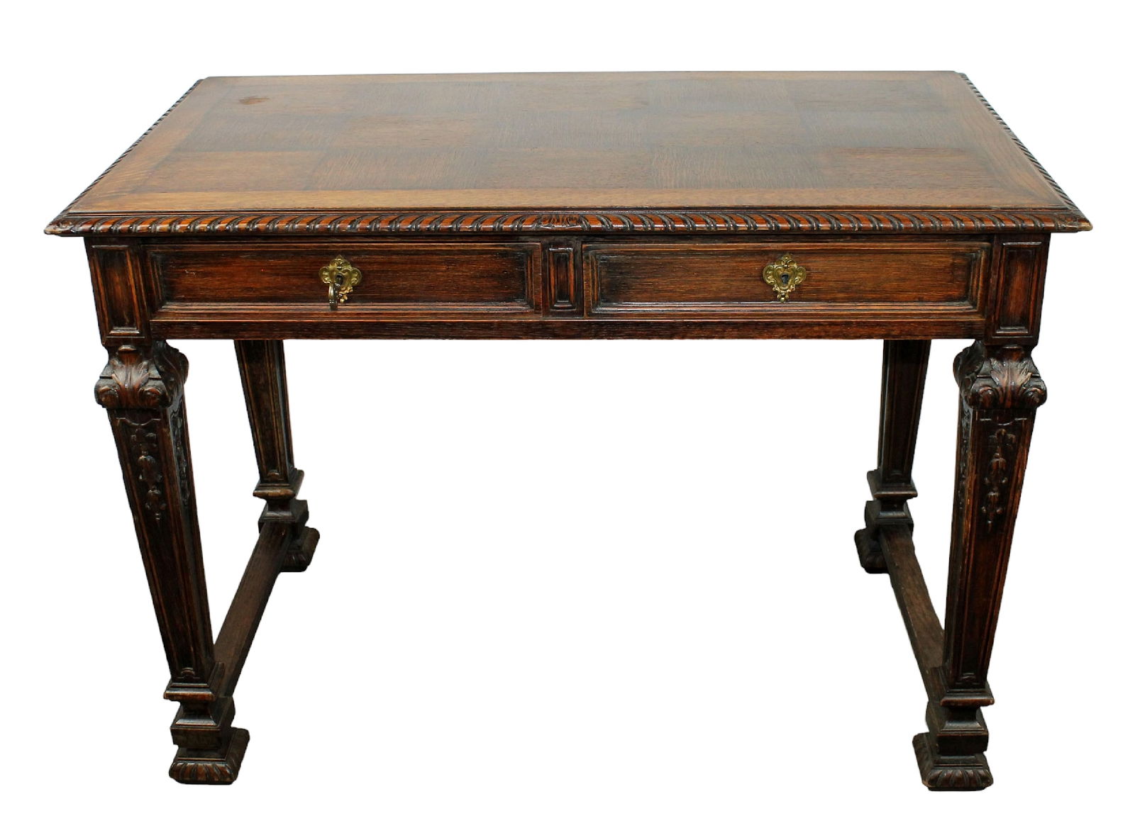 French Louis XVI bureauplat desk with parquet top (1 of 8)