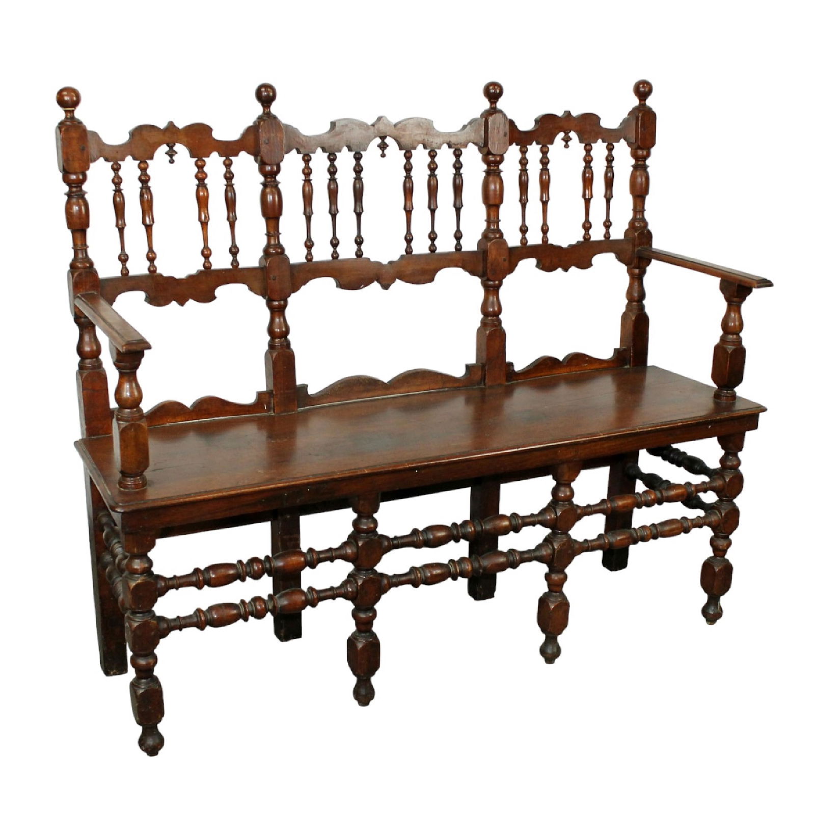 French spindle back bench in oak (1 of 8)