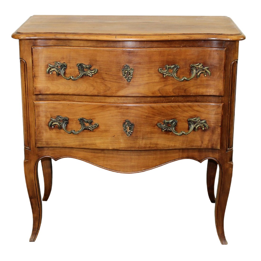 French Provincial petite 2 drawer commode on legs (1 of 10)
