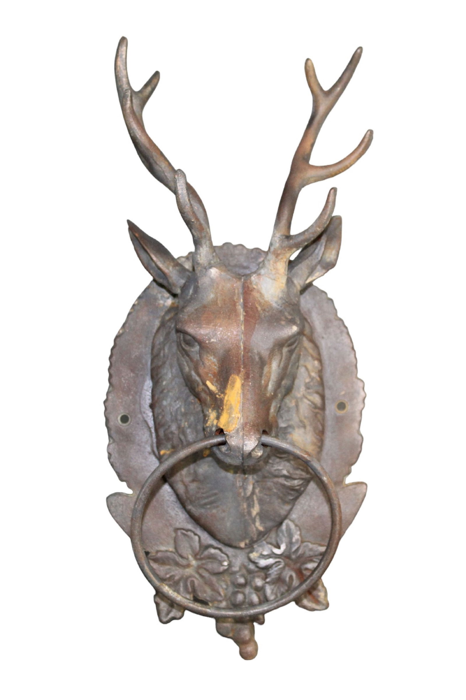 Cast iron wall mount deer head plaque (1 of 8)