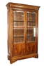 French Louis Philippe 2 door bookcase in walnut with beveled glass paned door