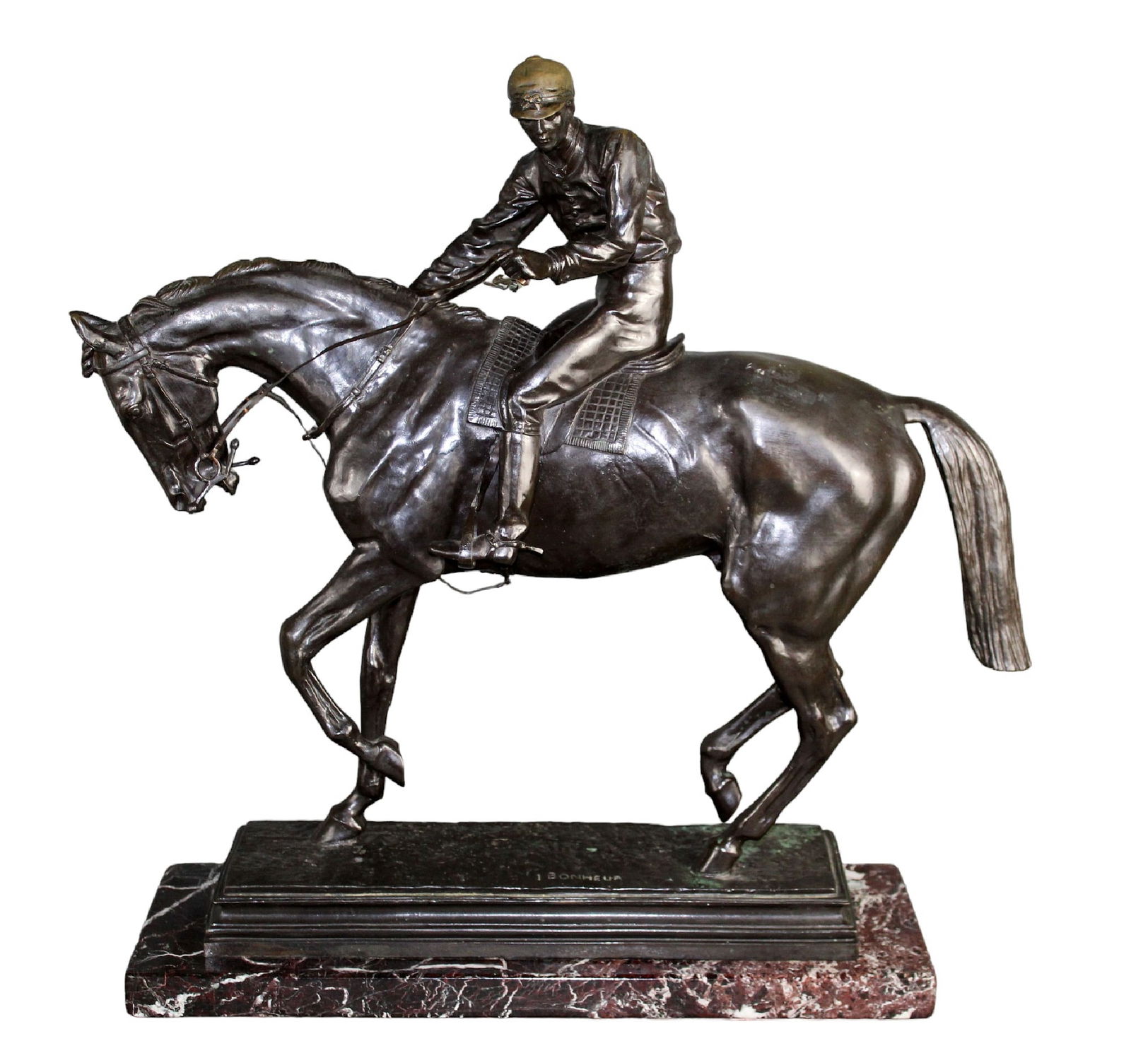 Isidore Jules Bonheur (1827-1901) bronze sculpture jockey on horseback (1 of 8)