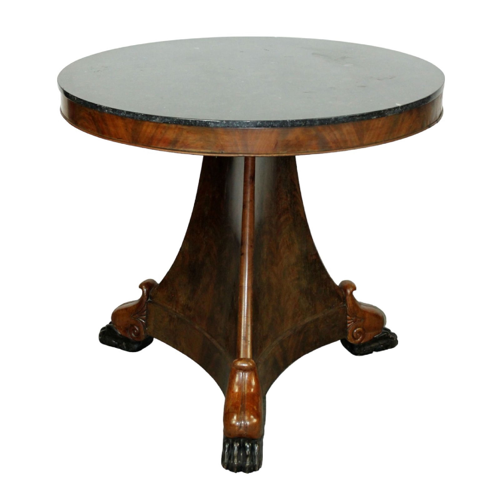 French Charles X pedestal base gueridon table with paw feet (1 of 6)