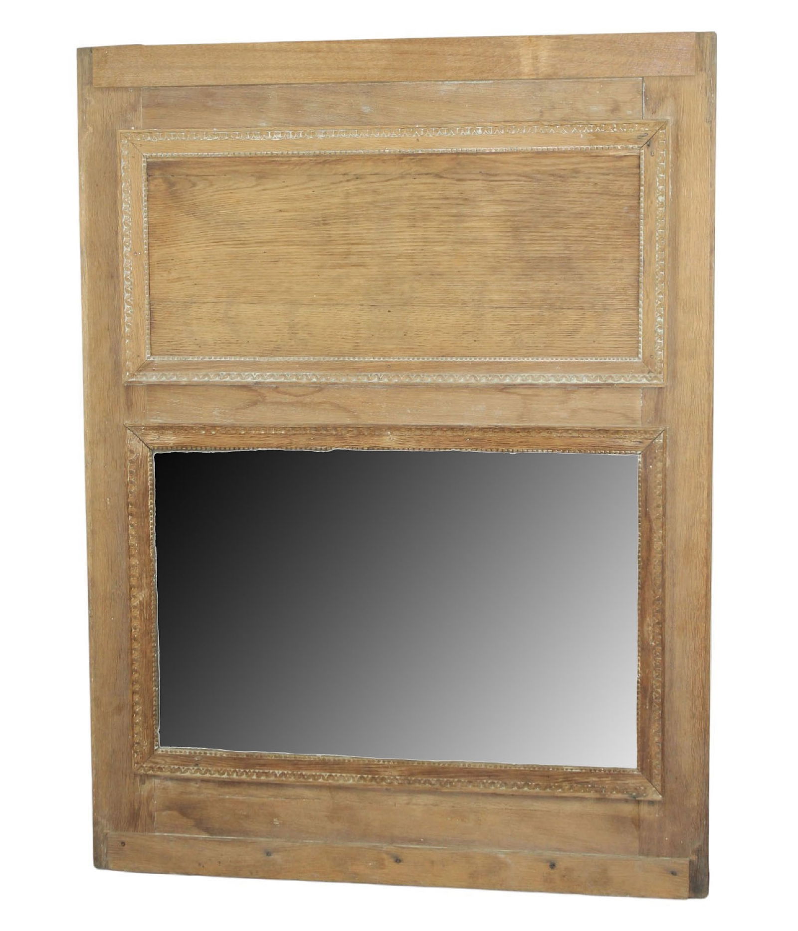 French Directoire trumeau mirror in natural oak (1 of 8)
