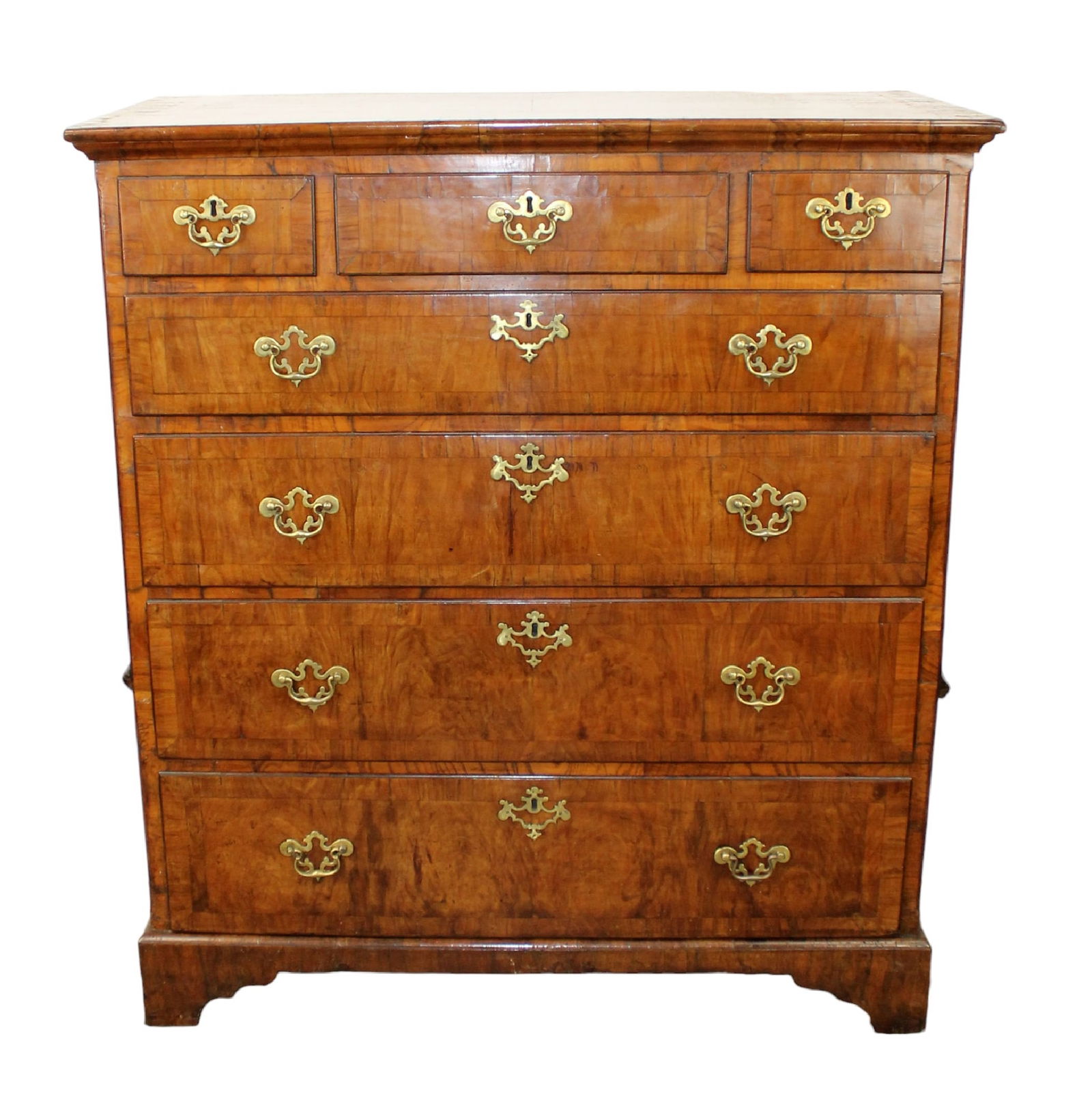 18th century English Georgian 3 over 4 chest in walnut (1 of 11)