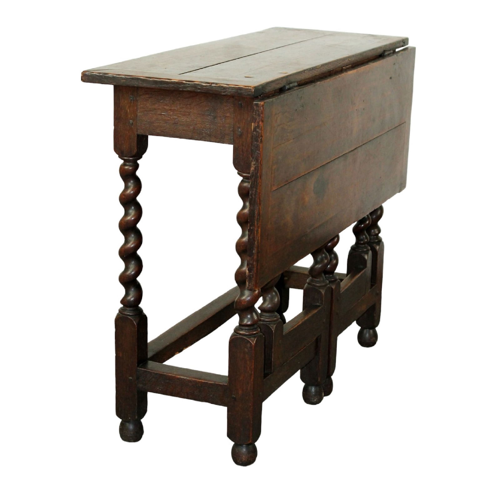 English drop side gate leg console or side table on barley twist legs (1 of 10)