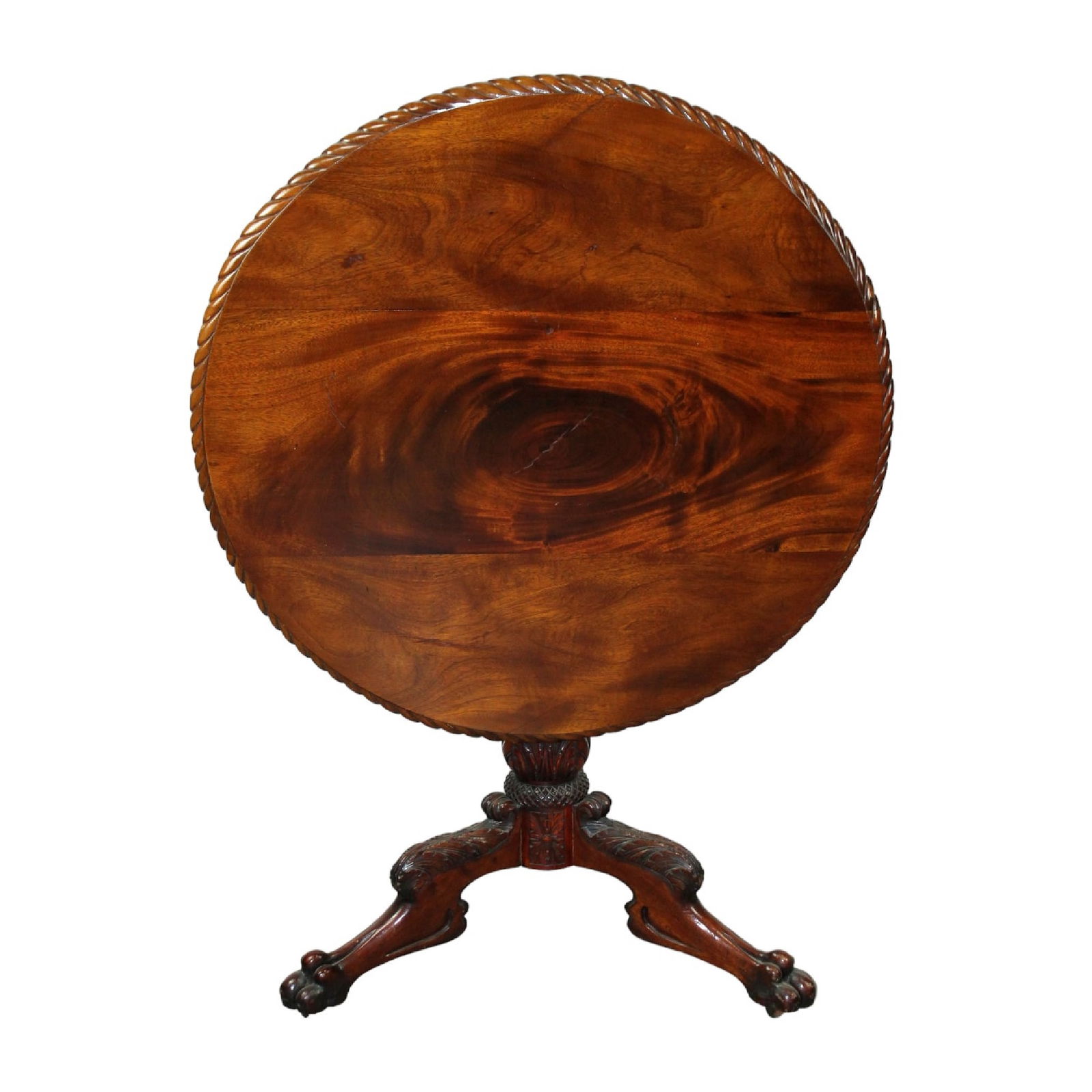 English mahogany Chippendale style tilt top table (1 of 10)