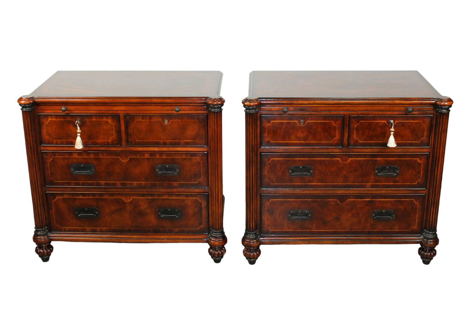 Pair of Hickory White 2 over 2 mahogany nightstands (1 of 11)