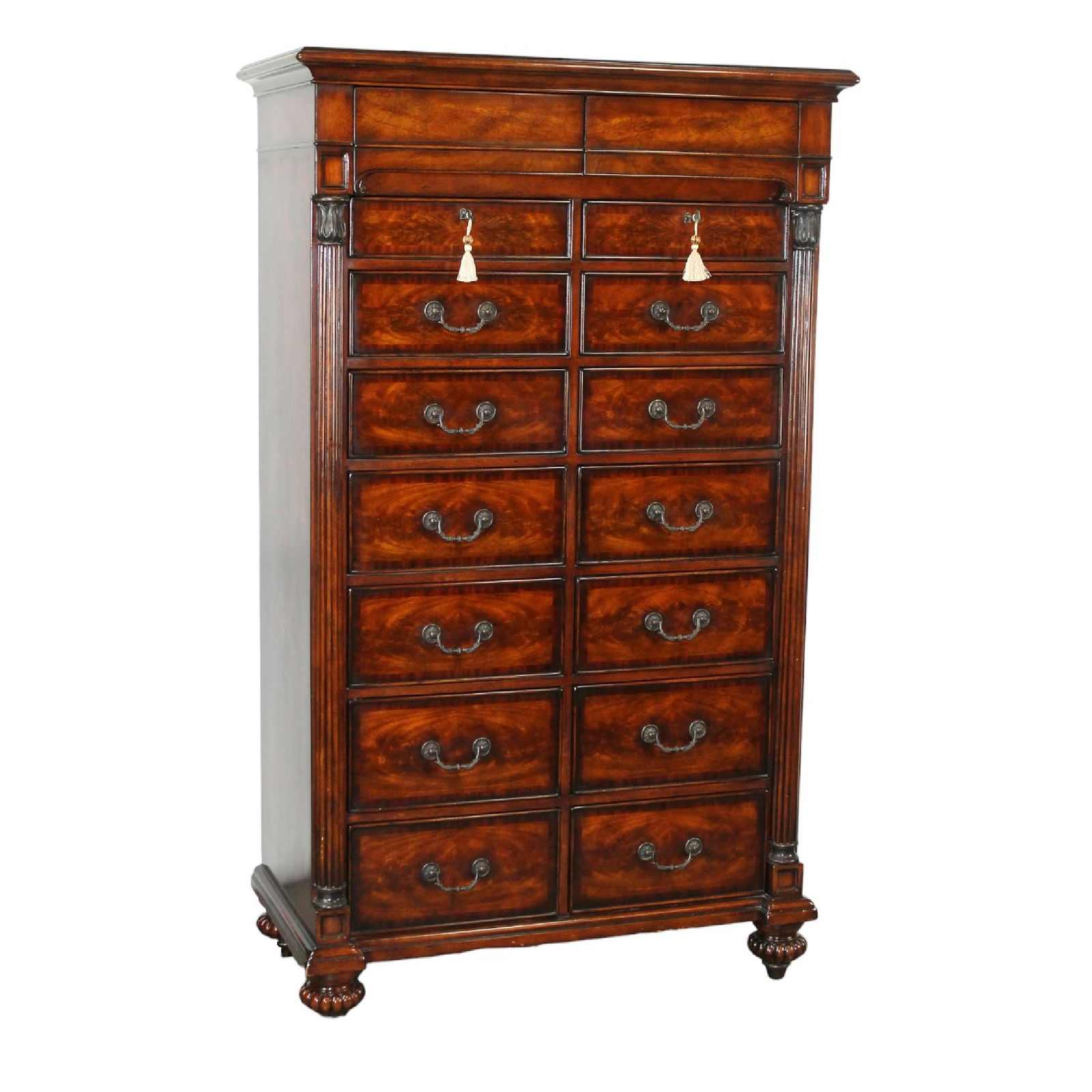 Hickory White 14 drawer mahogany highboy chest (1 of 11)