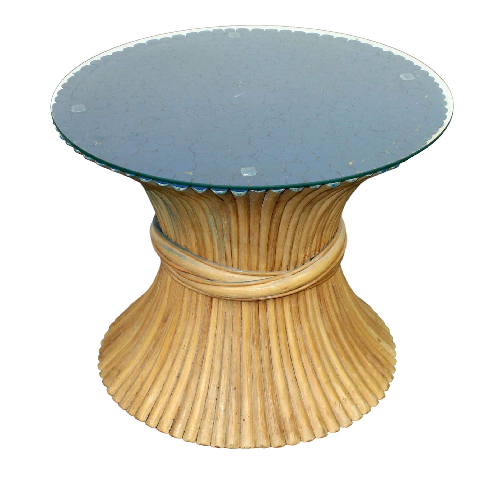 McGuire wheat sheaf table with glass top (1 of 6)