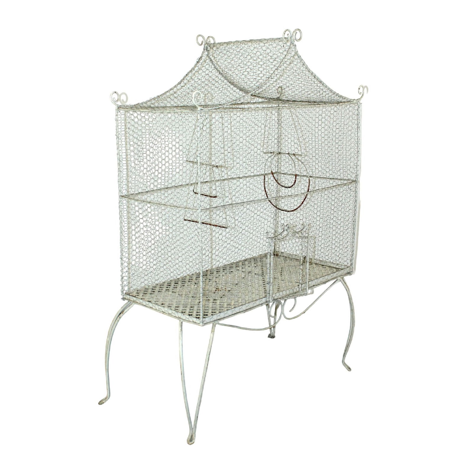 French painted iron standing birdcage (1 of 9)