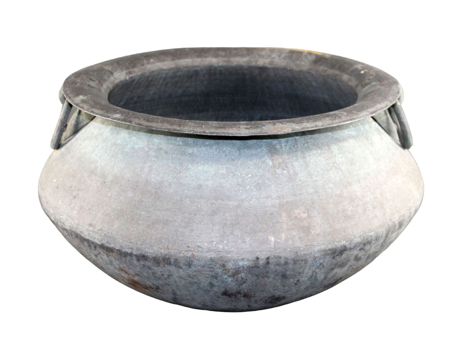 French copper cauldron planter with ring handles (1 of 6)