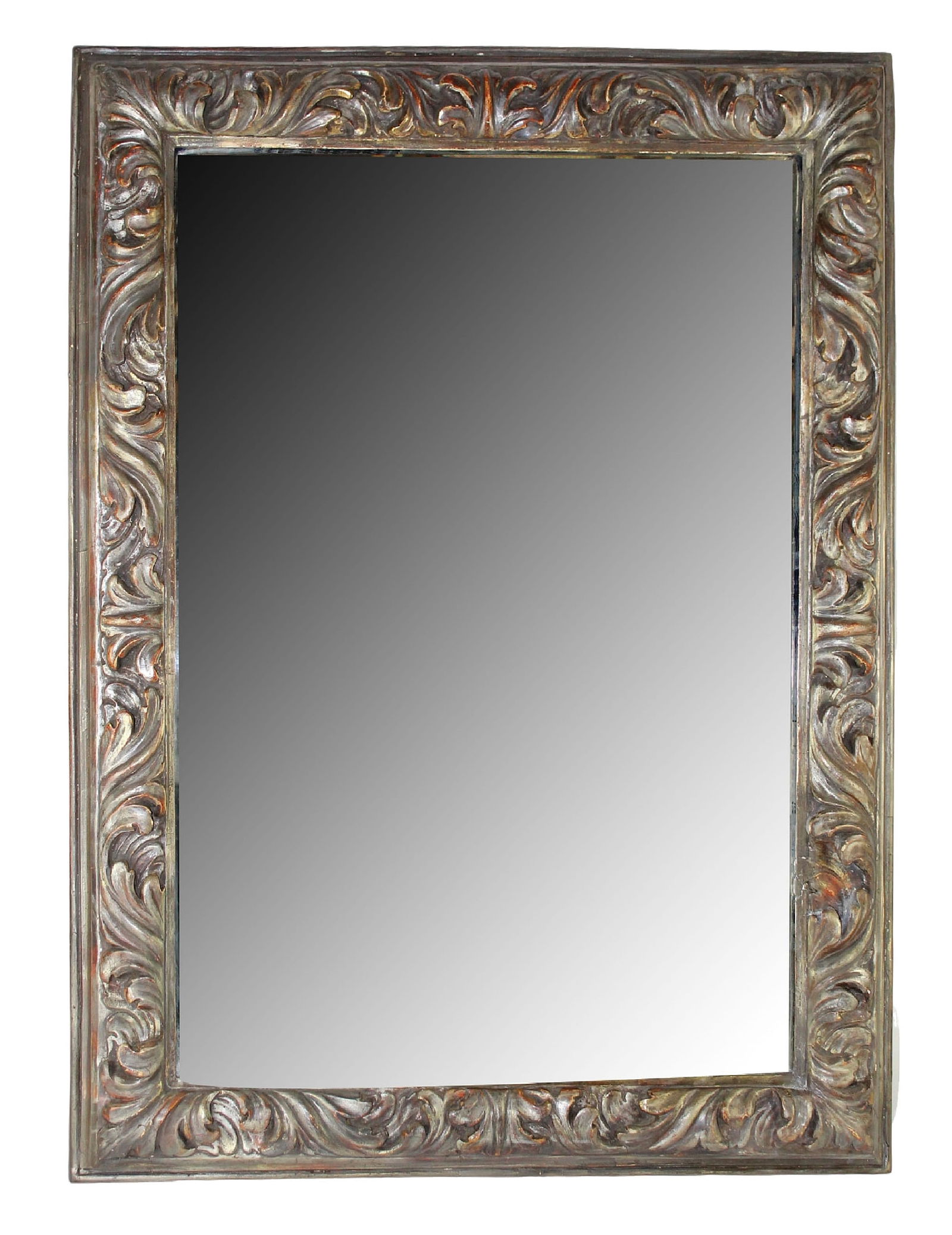 Italian carved & silvered mirror with beveled glass (1 of 9)