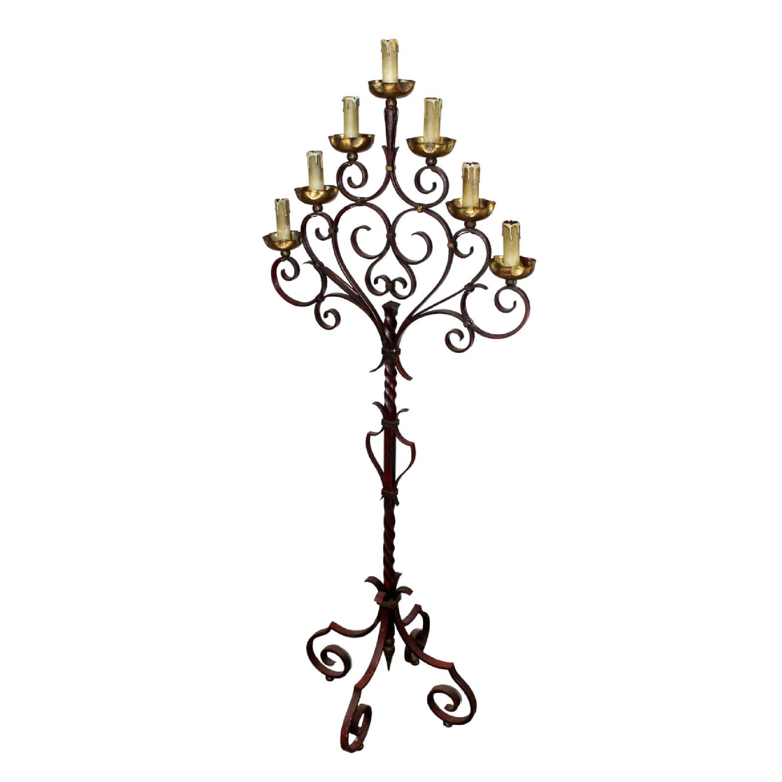 French wrought iron torchiere floor lamp (1 of 8)